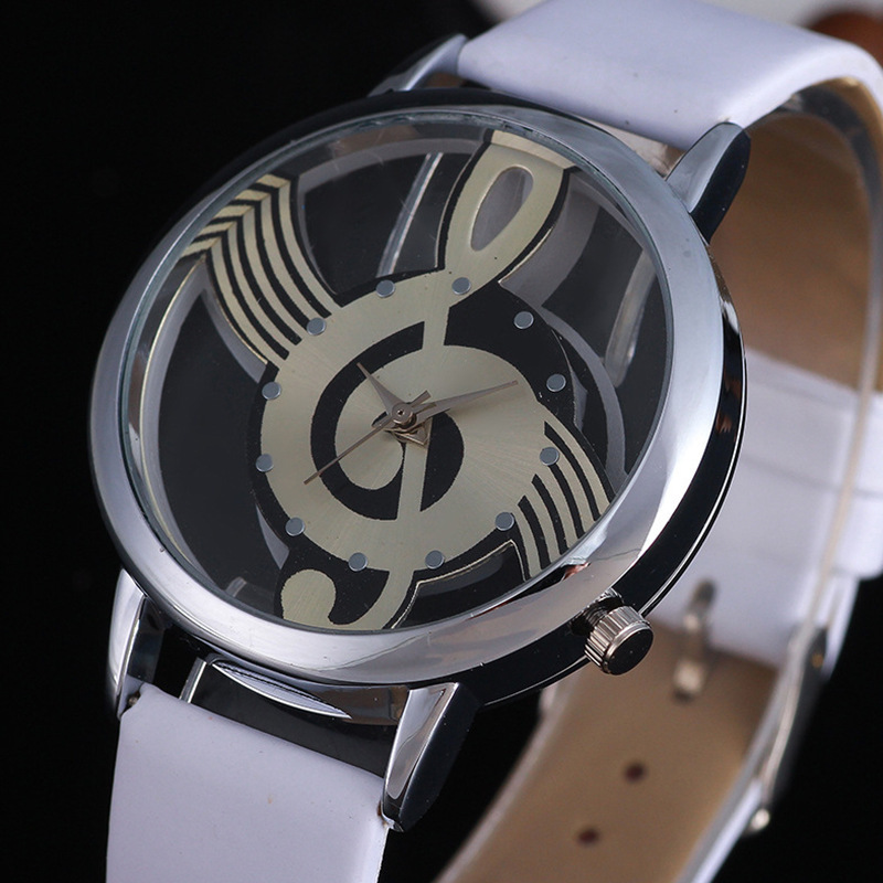 Luxury Watch White - Jam Tangan Fashion Bentuk Musik Berongga