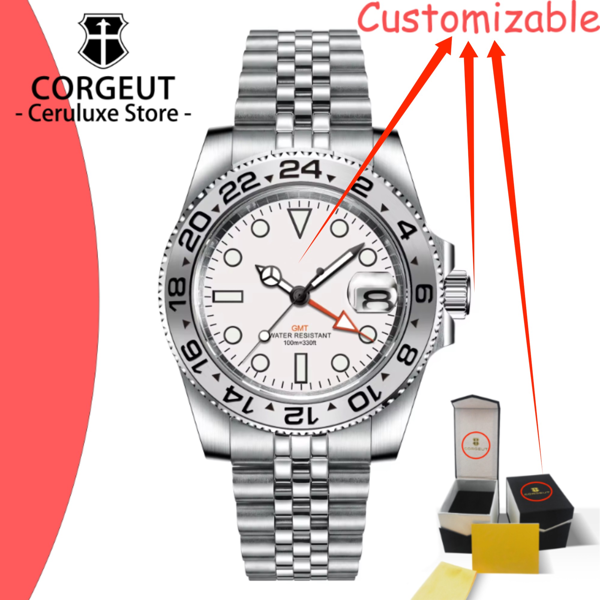 Luxury Watch Brands Logo - Logo CUSTOM 40mm 515 GMT Jam