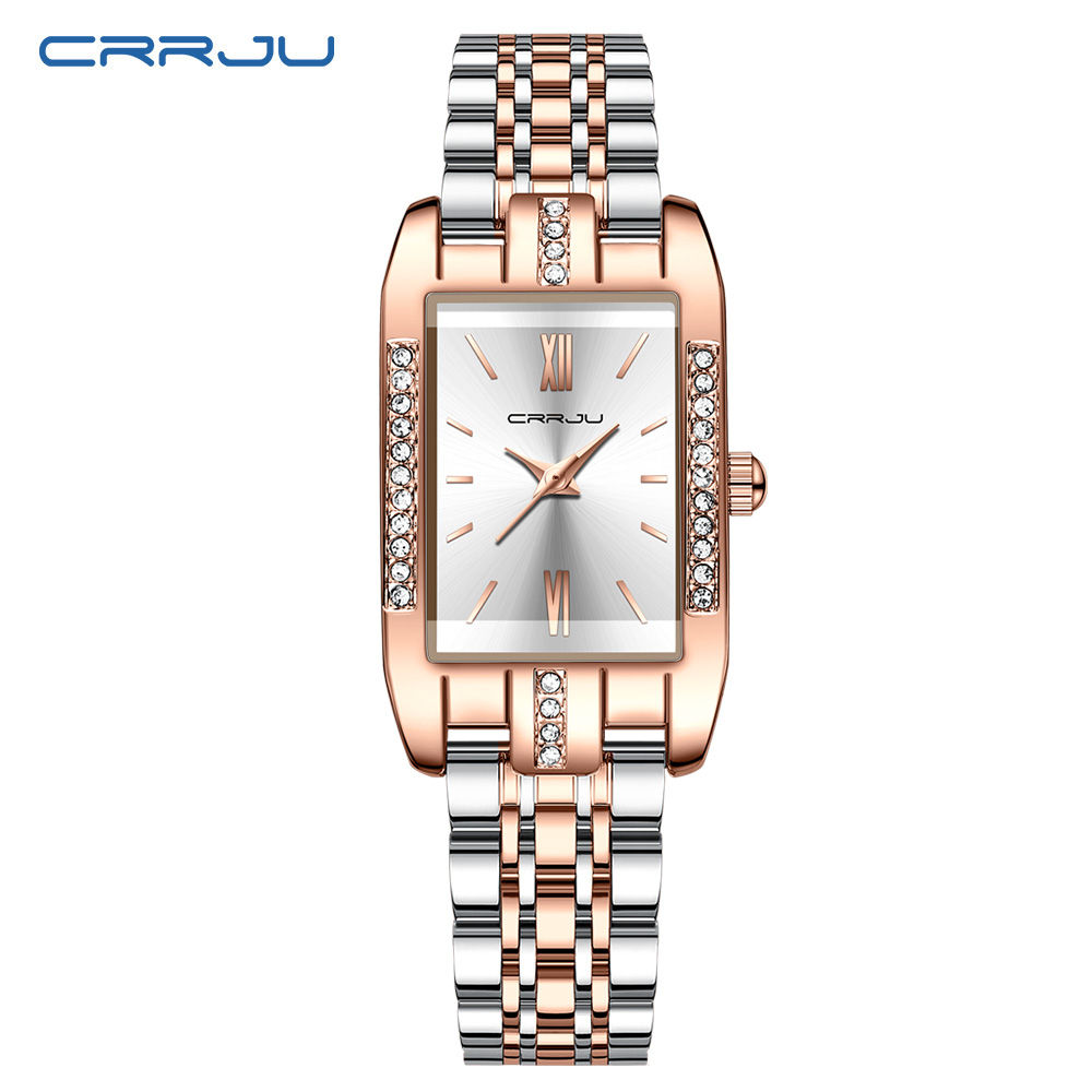 Luxury Watch Lady - CRRJU Jam Tangan Persegi Mewah untuk