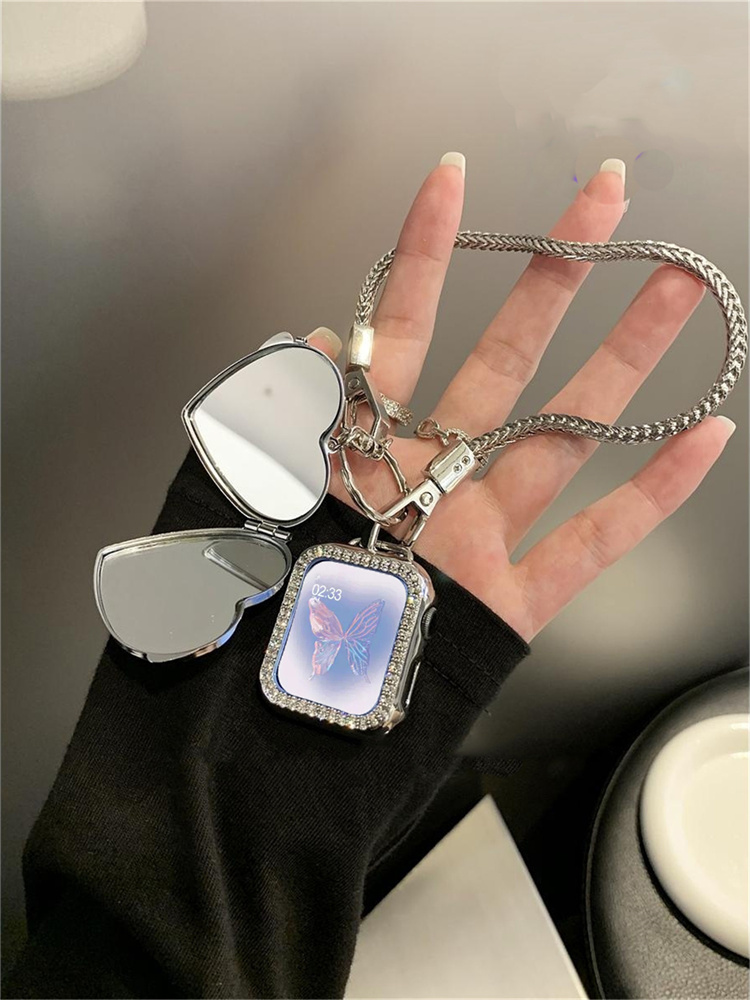 Luxury Watch Korea - Tali liontin cermin cinta tulang perak