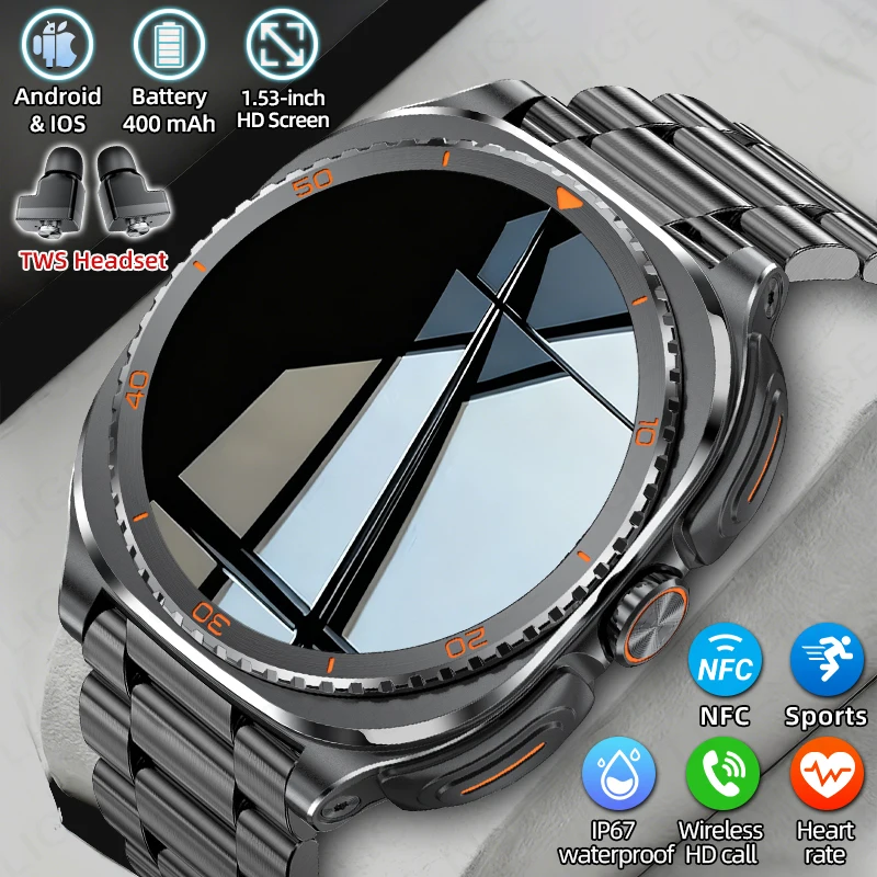 Luxury Watch Korea - Jam Tangan Pintar TWS 2-in-1 Nirkabel