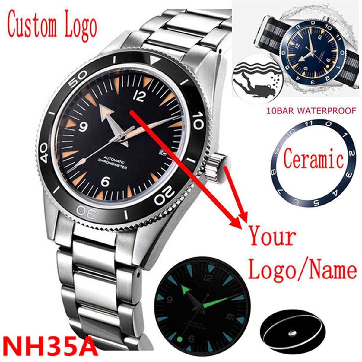 Logo Kustom NH35 Jam Tangan Pe - Luxury Watch Uk ulasan dan harga