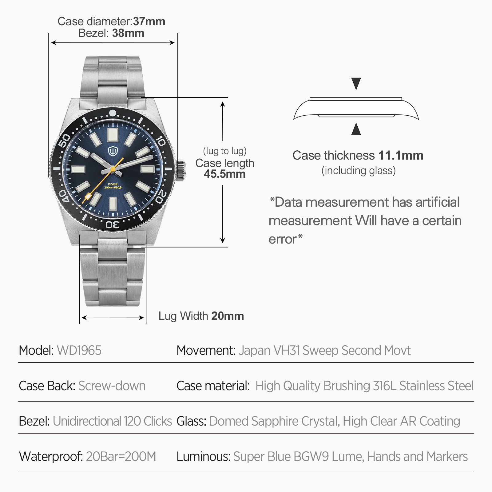 Jam Tangan Pria Watchdives 37M - Luxury Watch Uk ulasan dan harga