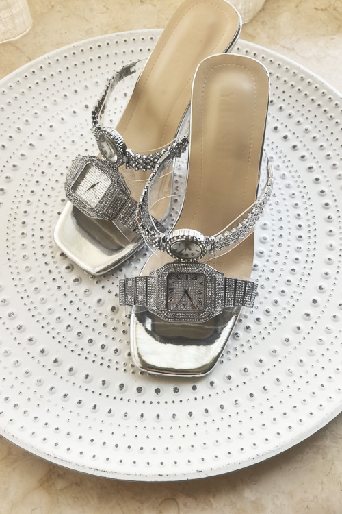 Sepatu hak tinggi kristal desa - Luxury Watch Leather Strap ulasan dan harga