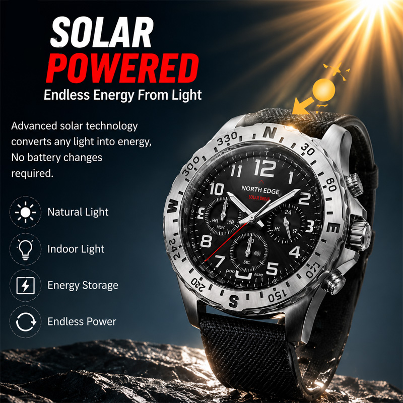 Jam Tangan Pria NORTH EDGE MAC - Chronograph Flyback Watch ulasan dan harga