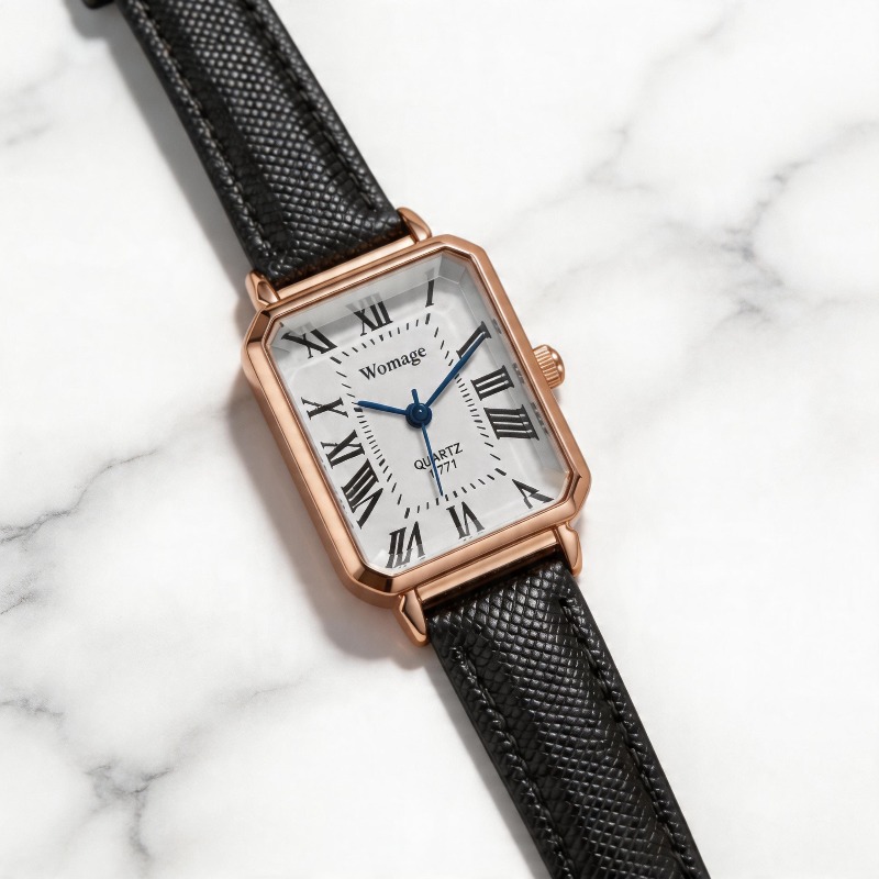 Jam Tangan Kuarsa Persegi Panj - Luxury Watch Leather Strap ulasan dan harga