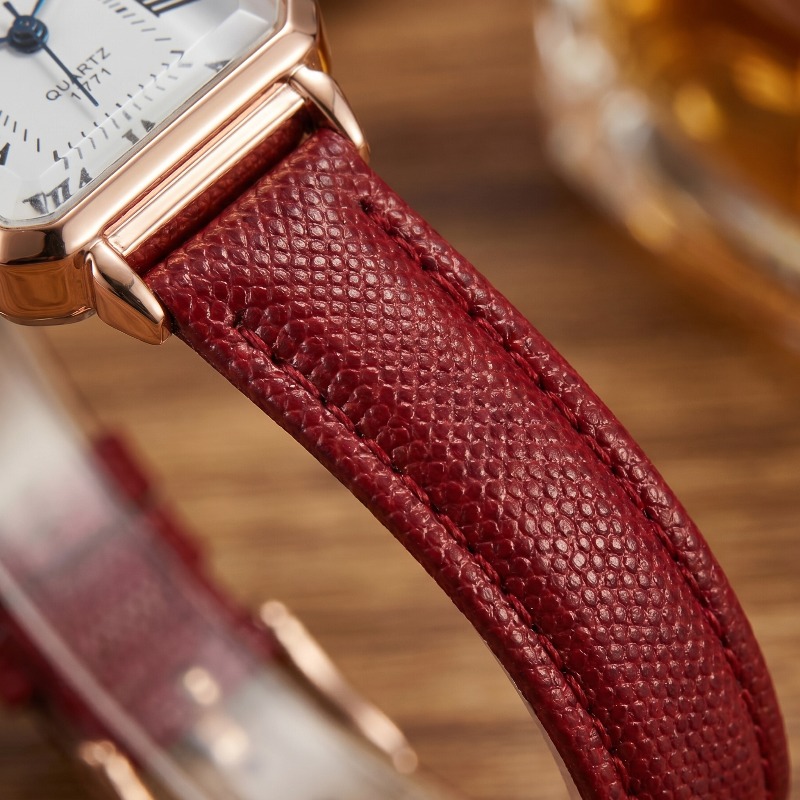 Jam Tangan Kuarsa Persegi Panj - Luxury Watch Leather Strap ulasan dan harga
