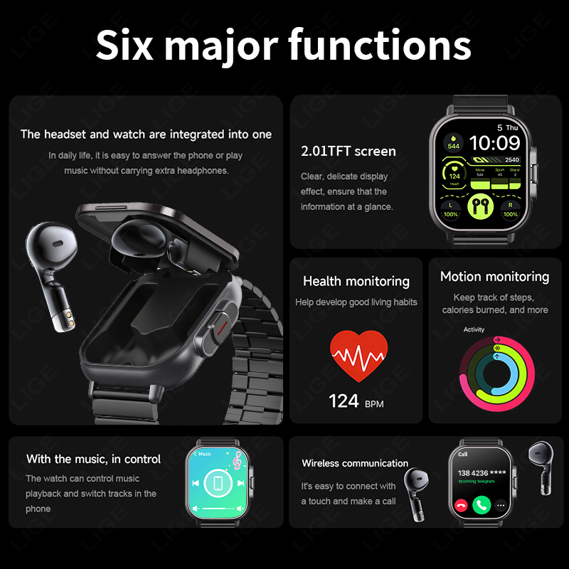 TWS 2in 1 Jam Tangan Pintar de - Luxury Watch Korea ulasan dan harga