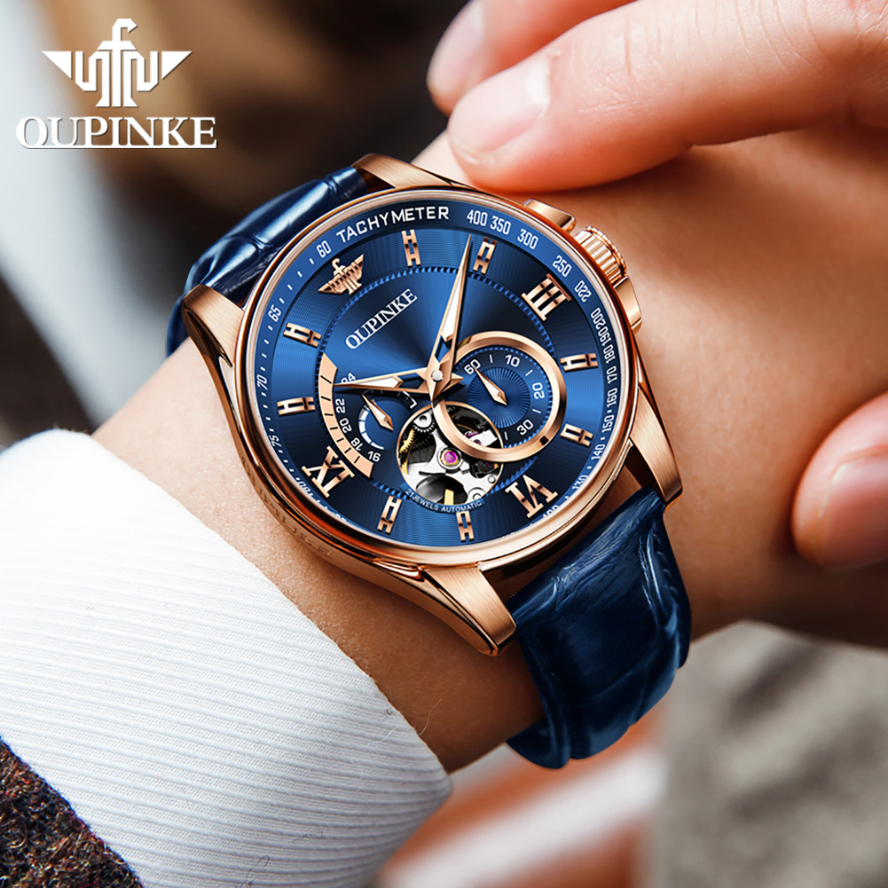 Jam Tangan Pria Otomatis OUPIN - Chronograph Flyback Watch ulasan dan harga