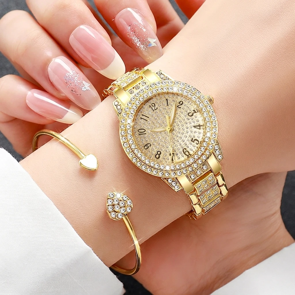 6PCS Set Perhiasan Jam Tangan  - Open Heart Watch ulasan dan harga