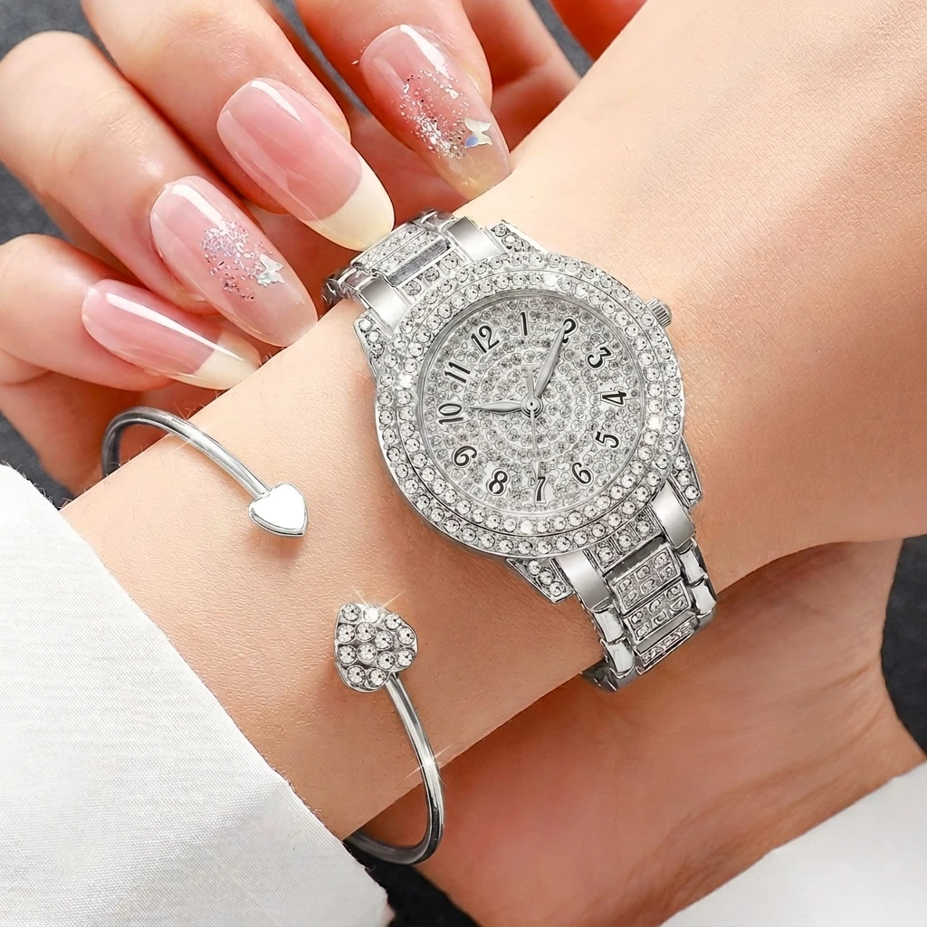 6PCS Set Perhiasan Jam Tangan  - Open Heart Watch ulasan dan harga